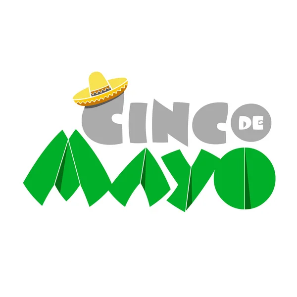 Cinco Mayo Celebratory Holiday Sign Isolated Qhite — Stock Photo, Image