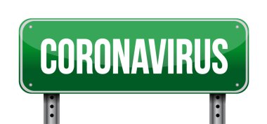 Beyaz arkaplan üzerinde izole Coronavirus uyarı işareti