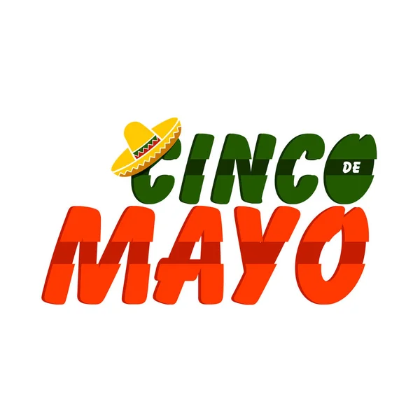 Cinco Mayo Traditional Fiesta Holiday Sign Isolated White Background — Stock Photo, Image