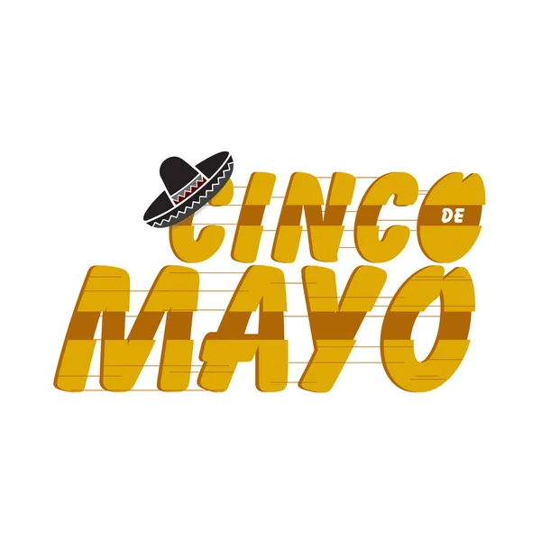 Cinco Mayo Traditional Fiesta Holiday Sign Isolated White Background — Stock Photo, Image