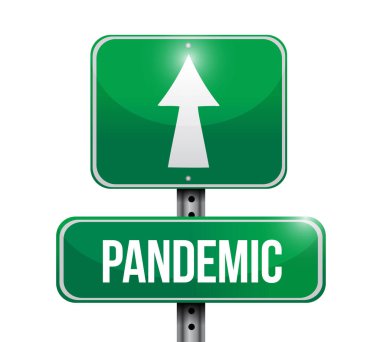 Beyaz üzerinde izole pandemik işaret çizimi tasarımı