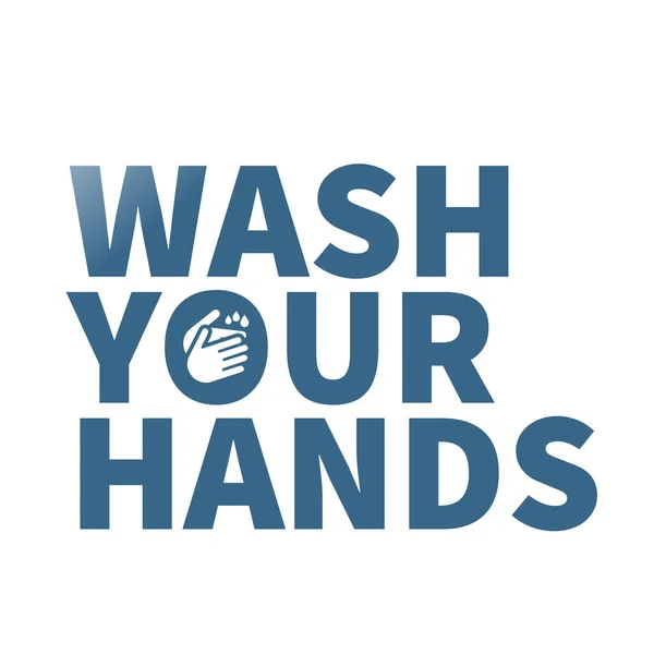 Lavar Mãos Mensagem Bloqueio Isolado Sobre Fundo Branco — Fotografia de Stock