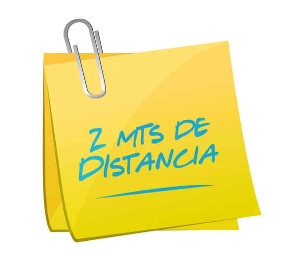 Stay 2Mts Apart Post Sign Spanish Illustration Design White Background — Stock Photo, Image