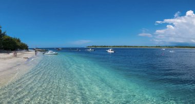 Lombok, Endonezya, Asi Gili Trawangan turist tekneler demirli