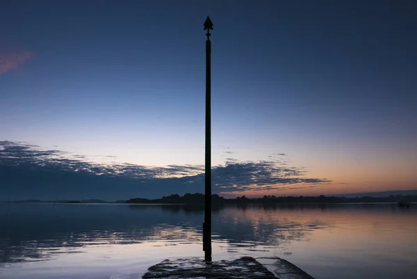 Solnedgång i Bretagne (Morbihan), Frankrike. — Stockfoto