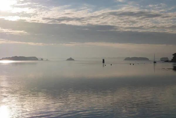 布列塔尼 (Morbihan)，法国的日落. — 图库照片