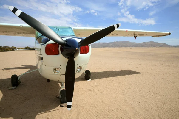 Small tourist safari airplane in Namibia — Stock Photo, Image