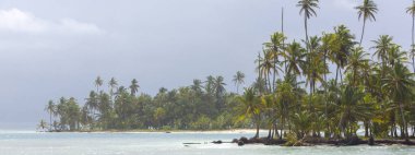 Ocean and coconut trees in San Blas Islands, Panama 2014. clipart