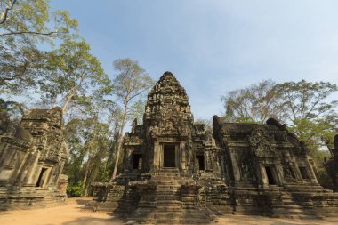 Angkor Wat yakınlarındaki Chau Say Tevoda tapınağının manzarası. Kamboçya 'daki UNESCO sitesi