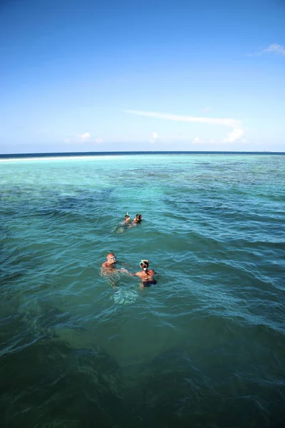 Male Maldives Listopad Ludzie Nurkowanie Turkusowego Oceanu Indyjskiego Malediwach Wyspa — Zdjęcie stockowe