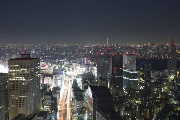 Tokyo Japão Abril 2013 Incrível Vista Aérea Urbana Tóquio Noite — Fotografia de Stock