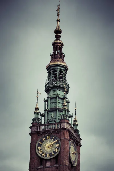 Detalle Del Ayuntamiento Ciudad Vieja Gdansk Mar Báltico Polonia — Foto de Stock