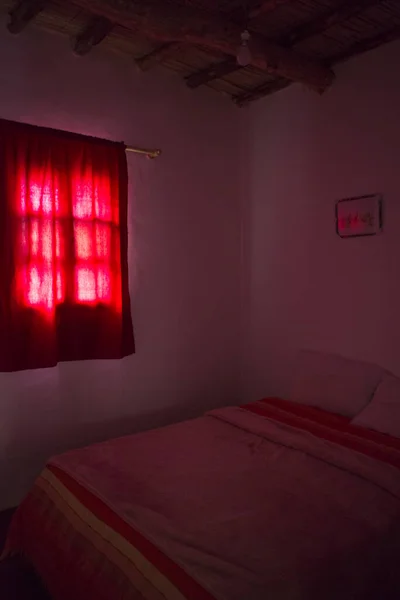 Hermoso Dormitorio Auténtico Una Casa Tradicional Marroquí Ion Marruecos —  Fotos de Stock