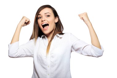 Kaldırılmış elleri olan kadın 