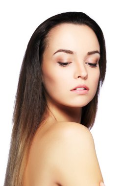 güzel bir genç kadın portresi Studio