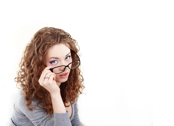 Frau mit Brille — Stockfoto