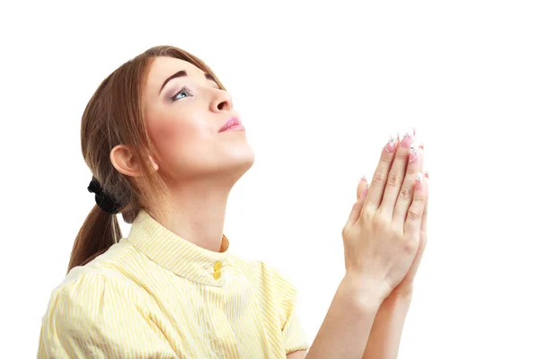 Young woman begging — Stock Photo, Image