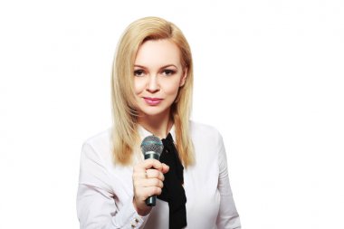 kadın holding mikrofon