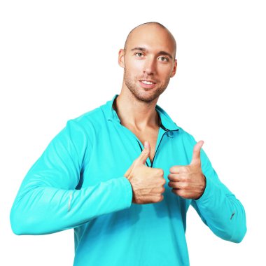 Adam başparmağını kaldırıyor 