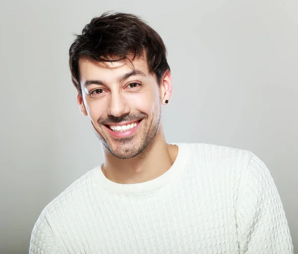 Handsome Man Smiling Camera Portrait Young Man — Stock Photo, Image