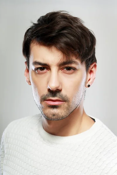 Headshot Portrait Handsome Young Man Close — Stock Photo, Image