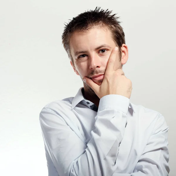 Young Man Doubt Thinking Something — Stock Photo, Image