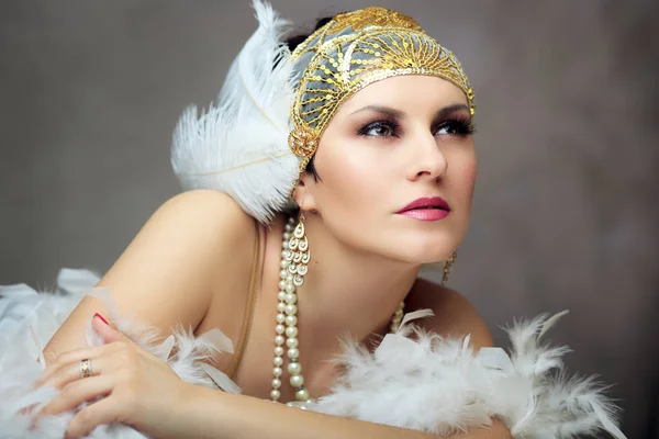 Retrò flapper donna — Foto Stock