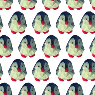 Arka plan sorunsuz doku penguen geometrik çokgenler raster Kopyala