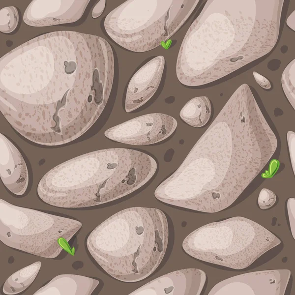 Cartoon light brown stone texture, vector seamless pattern