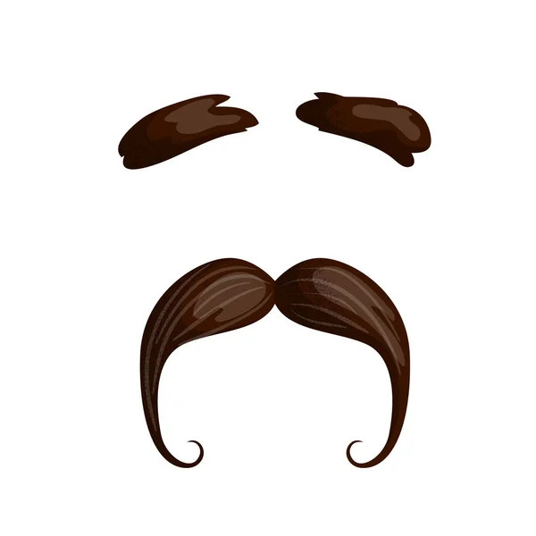 Traditionnel beau mexicain homme culture sourcils et moustache — Image vectorielle