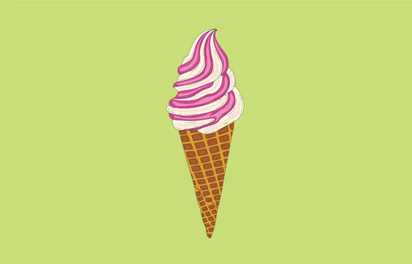 Pembe straberry reçelli dondurma koni