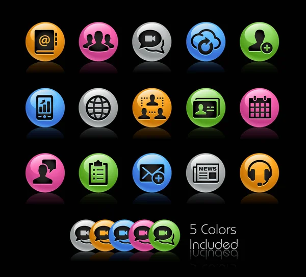 İş ağ teknolojisi Icon set - Gelcolor serisi — Stok Vektör