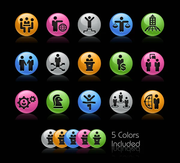 Conjunto de iconos de éxito y planificación empresarial - Serie Gelcolor — Vector de stock