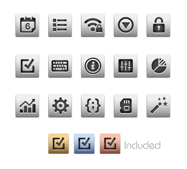 Интерфейс Icons 4 - Metalbox Series — стоковый вектор