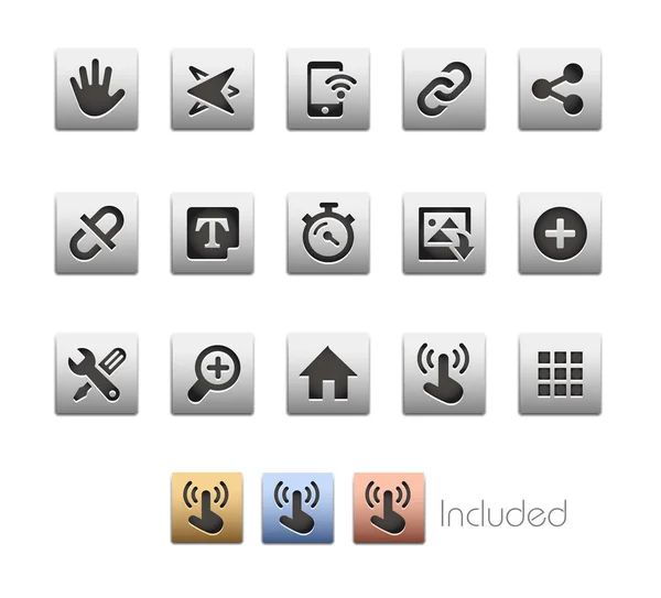 Interface van pictogrammen / / Metalbox serie — Stockvector