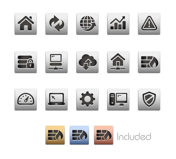 Icons für Webentwickler / / Metalbox-Serie — Stockvektor