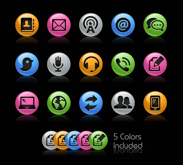 Communicatie Icons - Gelcolor serie — Stockvector