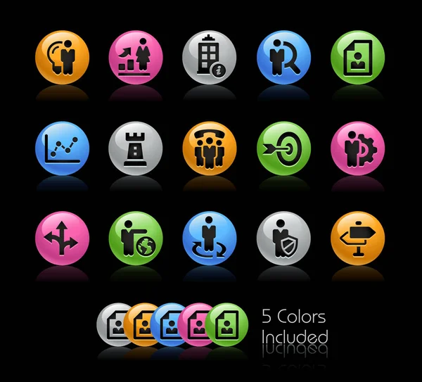 Iconos de estrategia de la empresa - Serie Gelcolor — Vector de stock