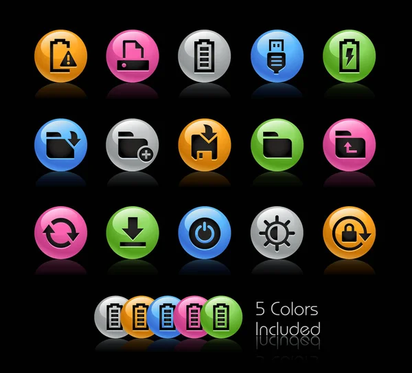 Energi och lagring ikoner - Gelcolor serien — Stock vektor