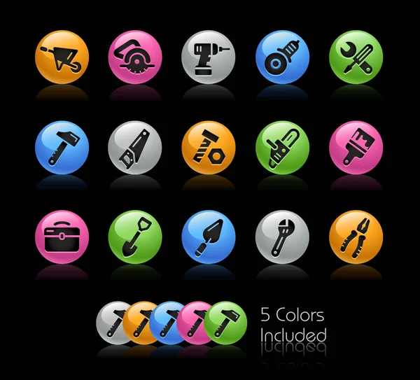 Инструменты Иконы - цветовая серия — стоковый вектор