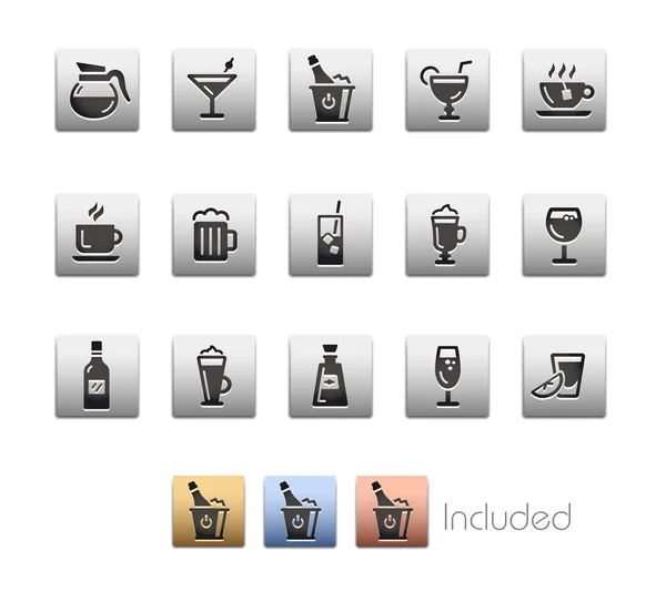 Metalbox serisi Icon set - içecekler — Stok Vektör