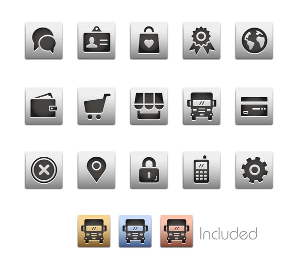 Online Store Icons - Metalbox Series — Stock Vector