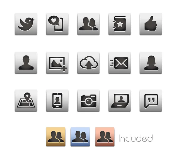 Sociale Web Icons - Metalbox serie — Stockvector