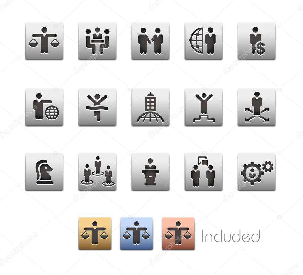 Business Planning and Success Icon set - Metalbox Series