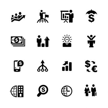 Mali iş ikonları/simgeleri--Siyah serisi