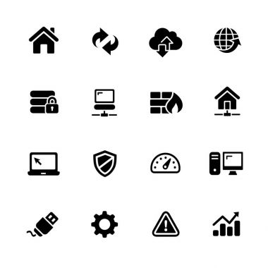 Network Icons -- Black Series clipart