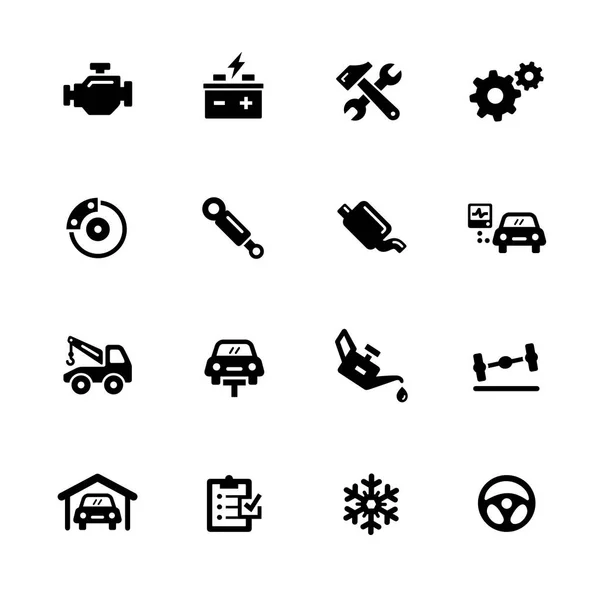 Iconos de servicio de coche - - Serie Negro — Vector de stock