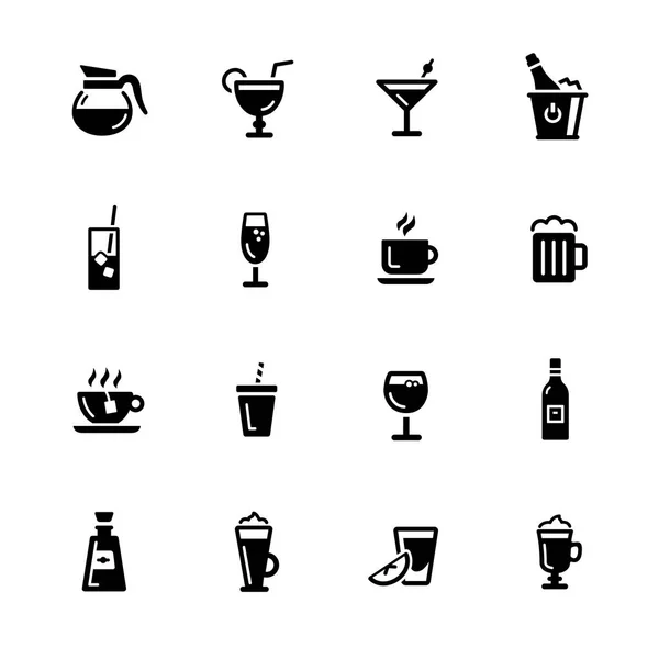 De pictogrammen van de dranken--Black Series — Stockvector