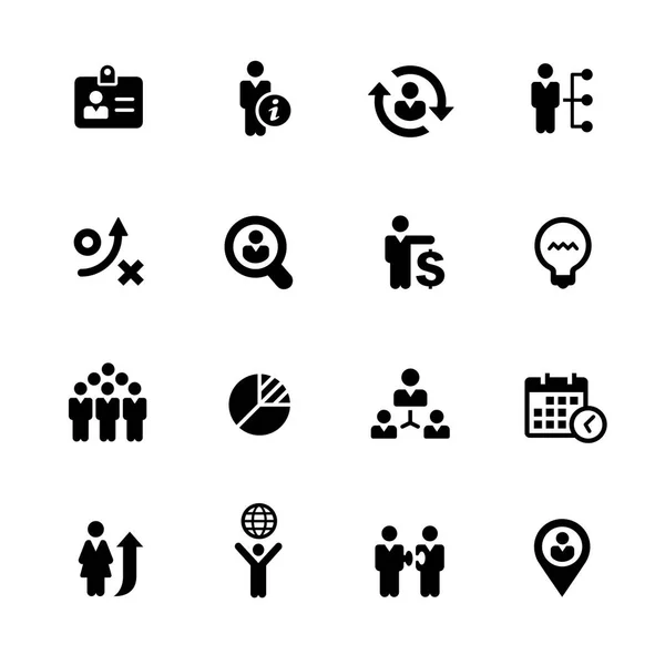 Iconos de negocio eficientes - - Serie Negro — Vector de stock