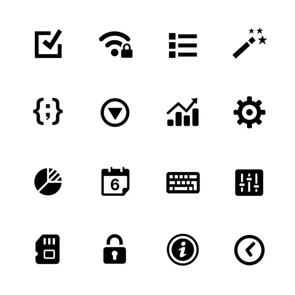 システム設定のアイコン - ブラック シリーズ — ストックベクタ